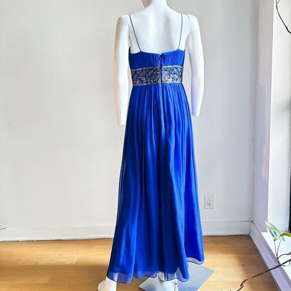 Aidan Mattox All Silk Beaded Empire waist Maxi Gown 8 - Picture 6 of 10